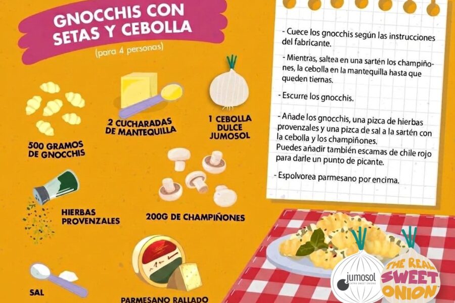 receta gnocchis setas cebolla dulce jumosol trso