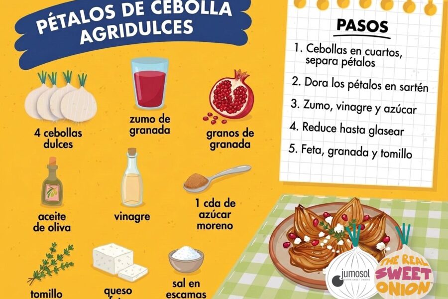 receta petalos cebolla agridulces jumosol trso