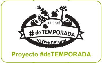 Logotipo del proyecto #deTEMPORADA de Jumosol, 100% natural